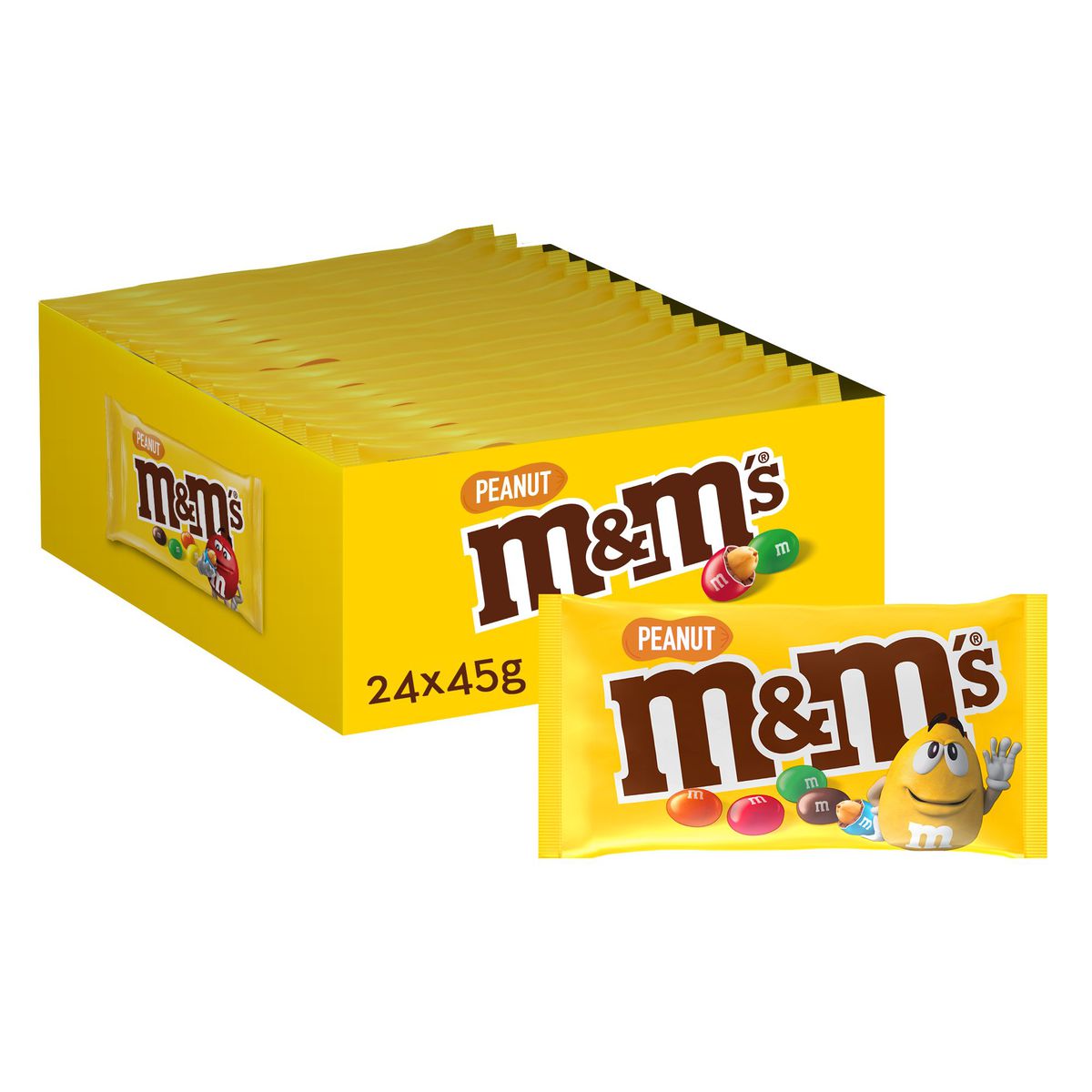 M&M'S Milk Chocolate Bulk Box, Chocolate Gifts & Movie Night Snacks, 24  Packs of 45 g