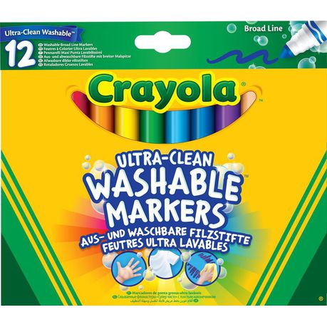 Crayola 12 Ultra Clean Broadline Washable Markers Buy Online in Zimbabwe thedailysale.shop