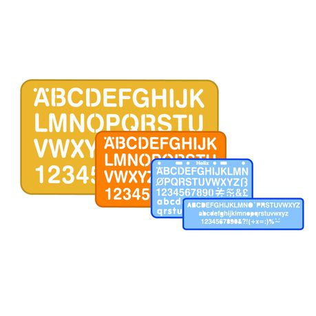 Helix Lettering Stencil Set - 4 Piece