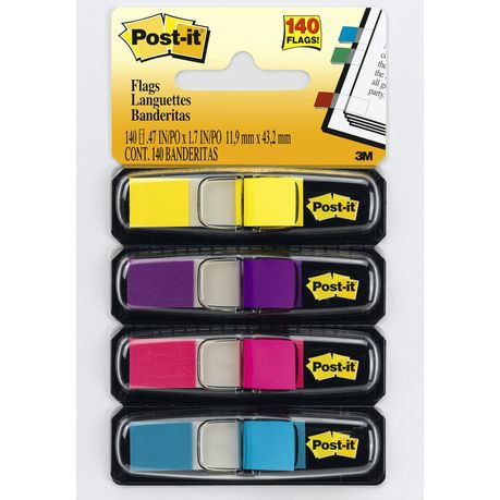 3M Post-it Flags 4 Pack Bright (Blue, Purple, Yellow, Pink) Buy Online in Zimbabwe thedailysale.shop