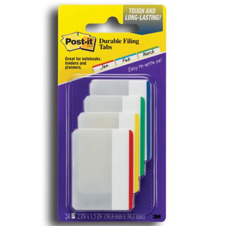 3M Post-it Durable Filing Tabs - 24 Tabs per pack Buy Online in Zimbabwe thedailysale.shop