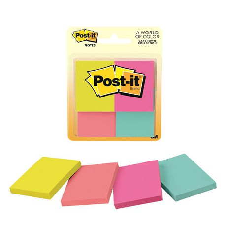 3M Post-it Notes 653-4AF 1.5X2, Cape Town Colours