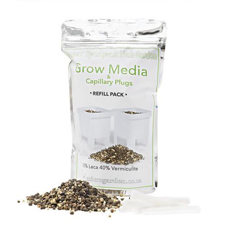 HYDROPONIC Indoor Herb Garden Grow Media and Capillary Plug Refill bag.