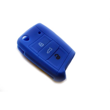 Silicone Car Key Protector for VW Mk7 Flip Key - Blue