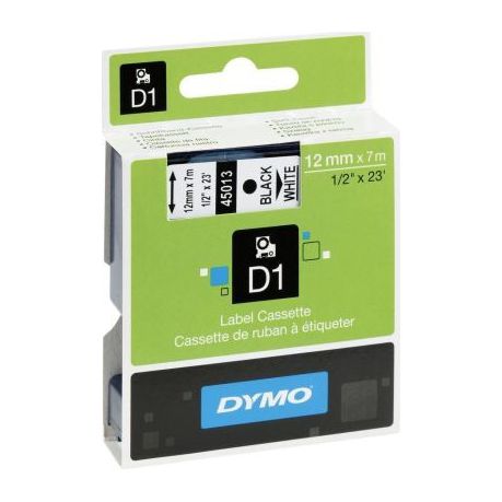 Dymo D1 Standard 12mm x 7m Black on White Label Cassette Buy Online in Zimbabwe thedailysale.shop