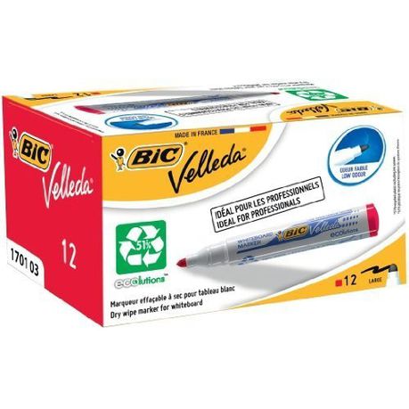 BIC Velleda 1701 Whiteboard Bullet Point Marker - Red (Box of 12) Buy Online in Zimbabwe thedailysale.shop