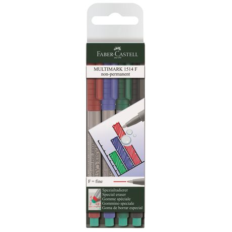 Faber-Castell Multimark Non-Permanent - Superfine (Wallet of 4 Colours) Buy Online in Zimbabwe thedailysale.shop