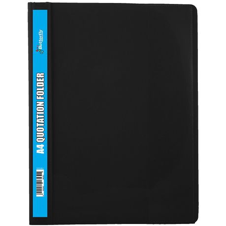 Butterfly Quotation Folders Pvc 180 - A4 - Black (Pack Of 5) Buy Online in Zimbabwe thedailysale.shop