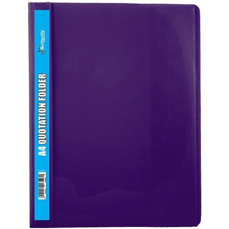 Butterfly Quotation Folders Pvc 180 - A4 - Violet (Pack Of 5)