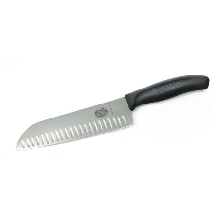 Victorinox - Santoku Knife Fluted 17cm - Black Buy Online in Zimbabwe thedailysale.shop