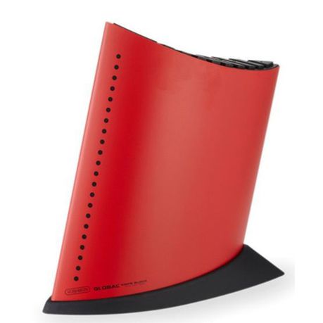 Global - 5 Piece Knife Block - Red With Black Dots Buy Online in Zimbabwe thedailysale.shop