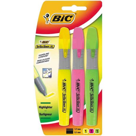 BIC Briteliner XL Highlighter (Pack of 3) Buy Online in Zimbabwe thedailysale.shop