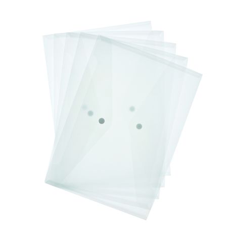 Bantex Polypropylene A4 Envelopes - Clear (Pack of 5)