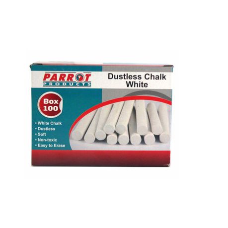 Parrot Chalk Dustless White (100 Pieces)