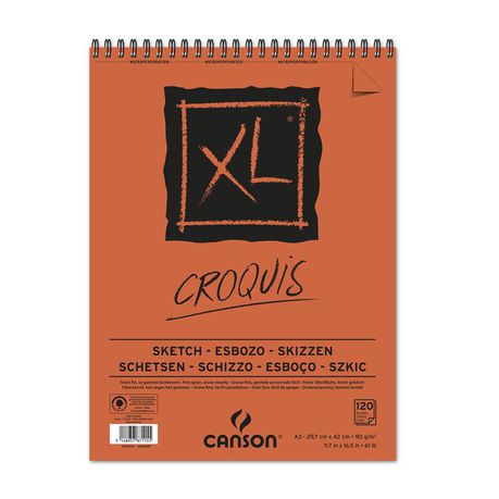 Canson XL Sketch Croquis Spiral bound 120S A3 90G Buy Online in Zimbabwe thedailysale.shop