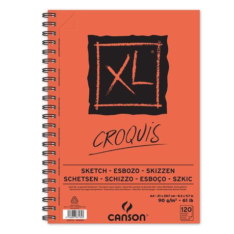 Canson XL Sketch Croquis Spiral bound 120S A4 SPGDCO 90G