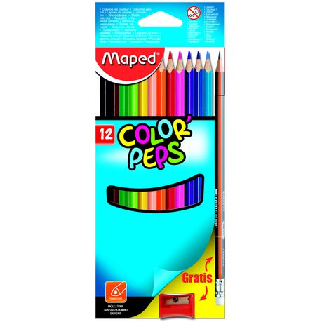 Maped Star Triangular Colour Pencils 12's +Graphite Pencil +1Sharpener