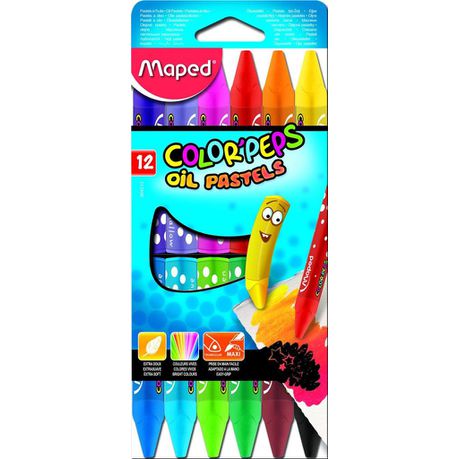 Maped Colour'Peps 12 Triangular Oil Pastels Buy Online in Zimbabwe thedailysale.shop