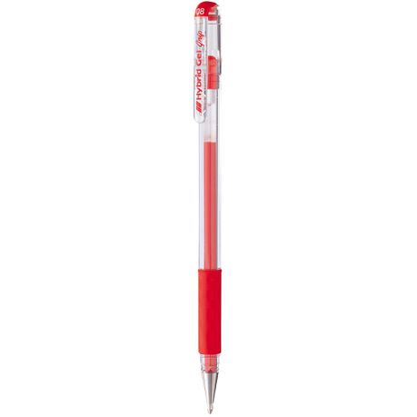 Pentel Hybrid Gel Grip 0.8mm Pen - Red Ink