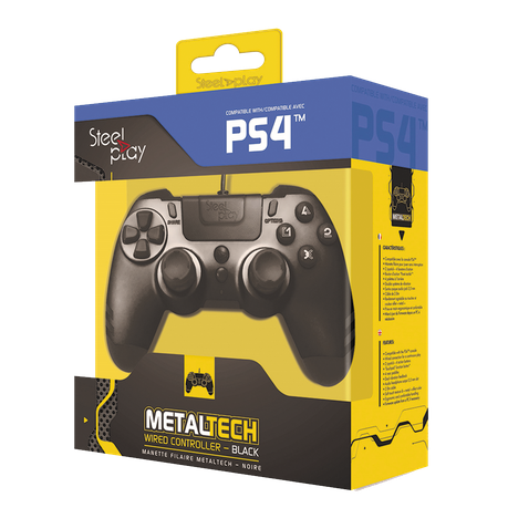 Steelplay - Metaltech - Wired Controller - Ebony Black (PC and PS4)