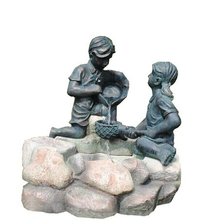 Solar Garden Water Feature Boy & Girl