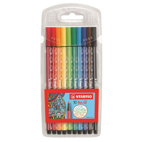 Stabilo Pen 68 1.0mm Fibre Tip Pens (Wallet of 10)