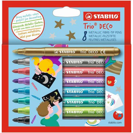 STABILO Trio Deco metallic fibre tip markers