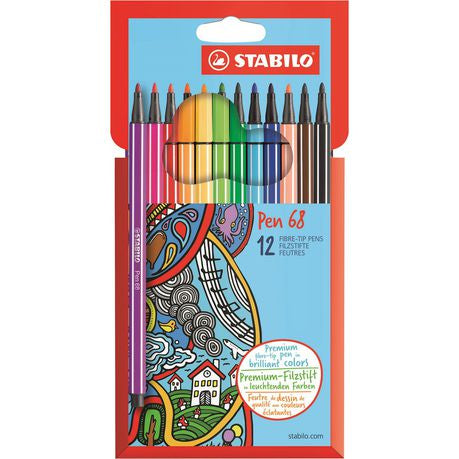 Stabilo Pen 68 1.0mm Fibre Tip Pens (Box of 12)