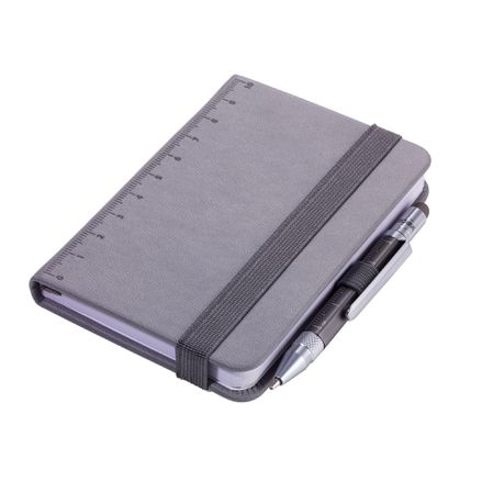 TROIKA Notepad DIN A7 with Multitasking Ballpoint Pen LILIPAD+LILIPUT Grey