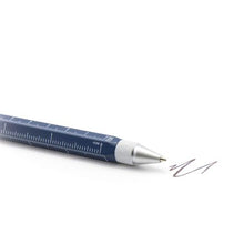 Load image into Gallery viewer, TROIKA Multitasking Ballpoint Pen Mini Tool CONSTRUCTION Blue Silver
