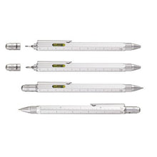 Load image into Gallery viewer, TROIKA Multitasking Ballpoint Pen Mini Tool CONSTRUCTION Silver
