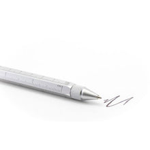 Load image into Gallery viewer, TROIKA Multitasking Ballpoint Pen Mini Tool CONSTRUCTION Silver
