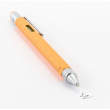 Load image into Gallery viewer, TROIKA Multitasking Ballpoint Pen Mini Tool CONSTRUCTION Neon Orange Silver
