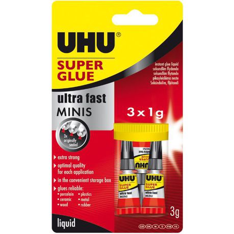 UHU SUPER GLUE LIQUID MINI'S 3X1G Buy Online in Zimbabwe thedailysale.shop