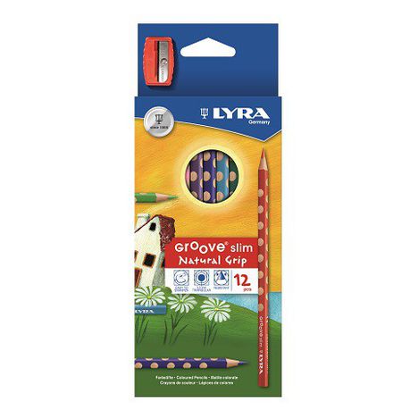 Lyra Groove Slim 12 Colour Pencils + Sharpener