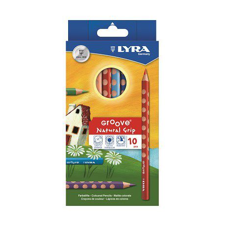 Lyra Groove Natural Grip 10 Colour Pencils