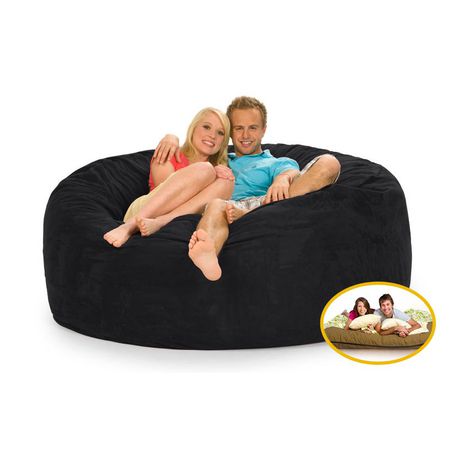 Comfyzak 140cm Beanbag - Black Suede Buy Online in Zimbabwe thedailysale.shop