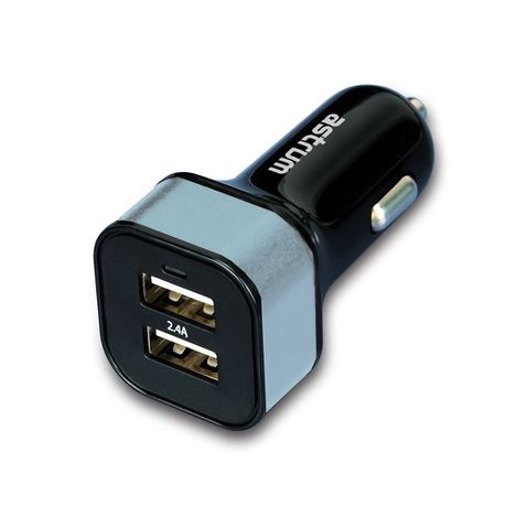 Astrum Dual USB Car Charger - CC340 - Silver Buy Online in Zimbabwe thedailysale.shop