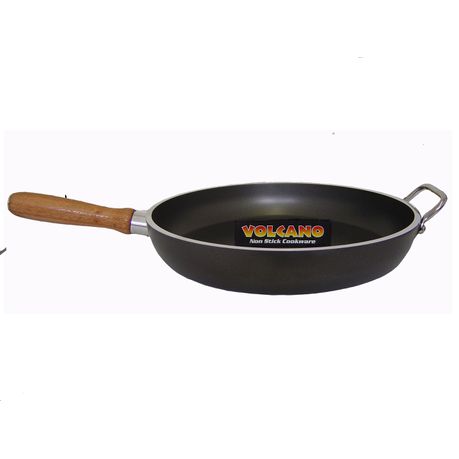 Volcano Cookware 29cm Frying Pan Wooden Handle Buy Online in Zimbabwe thedailysale.shop