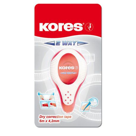 Kores 2 Way Dry Correction Tape - 6m x 4.2mm