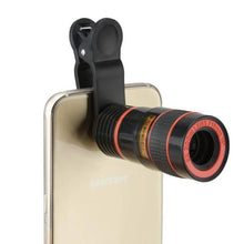 Load image into Gallery viewer, Universal 8x Zoom Telescope Camera Lens with Clip for Smartphone &amp; Tablets
