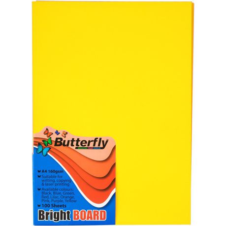 Butterfly A4 Bright Board 100s - Yellow