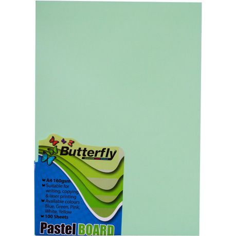 Butterfly A4 Pastel Board 100s - Green Buy Online in Zimbabwe thedailysale.shop