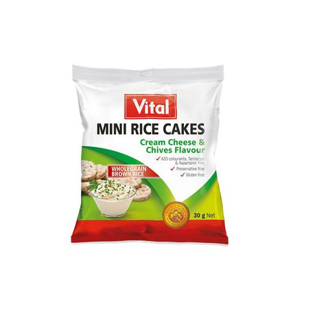 Vital Mini Rice Cakes Cream Cheese And Chives - 30g