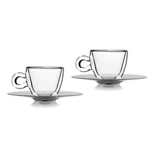 Load image into Gallery viewer, Luigi Bormioli - 65ml Thermic Espresso Glass Cup With Saucer - Set of 2
