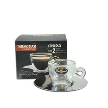 Load image into Gallery viewer, Luigi Bormioli - 65ml Thermic Espresso Glass Cup With Saucer - Set of 2
