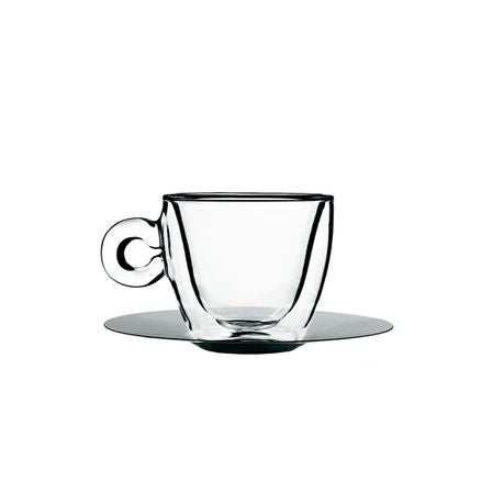 Luigi Bormioli - 165ml Thermic Cappuccino Glass Cup With Saucer - Set of 2