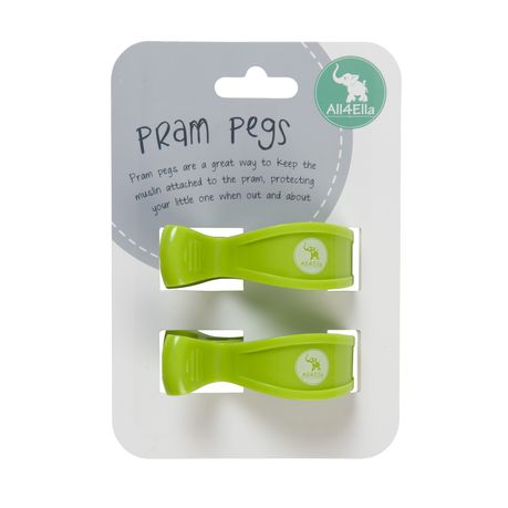 All4Ella 2 Pack of Pram Pegs - Green