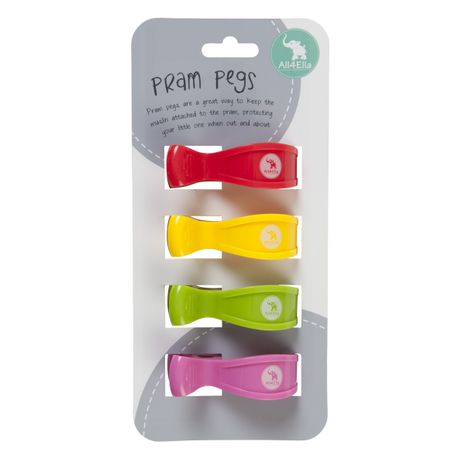 All4Ella 4 Pack of Pram Pegs - Multi Pink