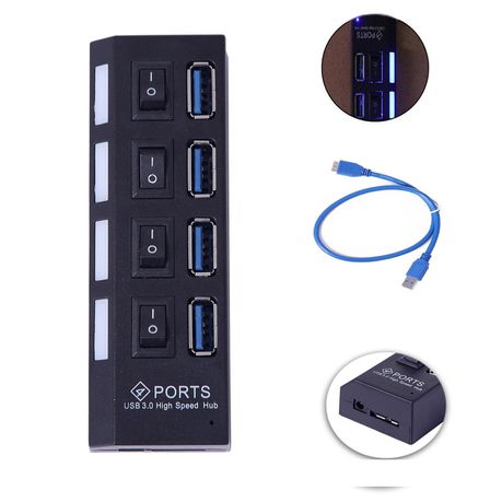 4-Port SuperSpeed USB 3.0 Hub with Individual On/Off Switches Buy Online in Zimbabwe thedailysale.shop